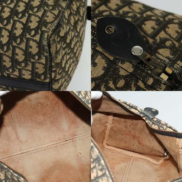 DIOR Trotter Canvas Boston Bag Navy Gold - Picture 11 of 12